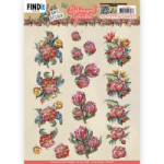 3D knipvel Sheet - Amy Design - Botanical Garden - Red Protea