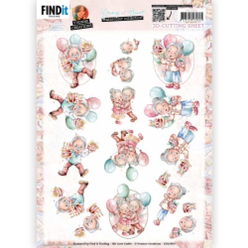 3D knipvel Sheet - Yvonne Creations - Young at heart - party