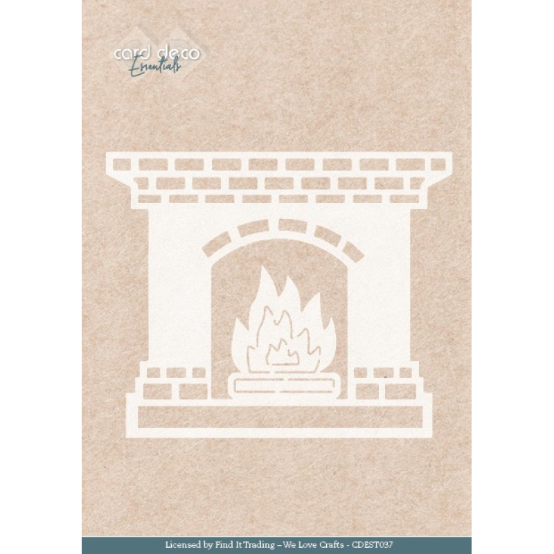 Card Deco Essentials stencil- Glowing Christmas - Fireplace - A5
