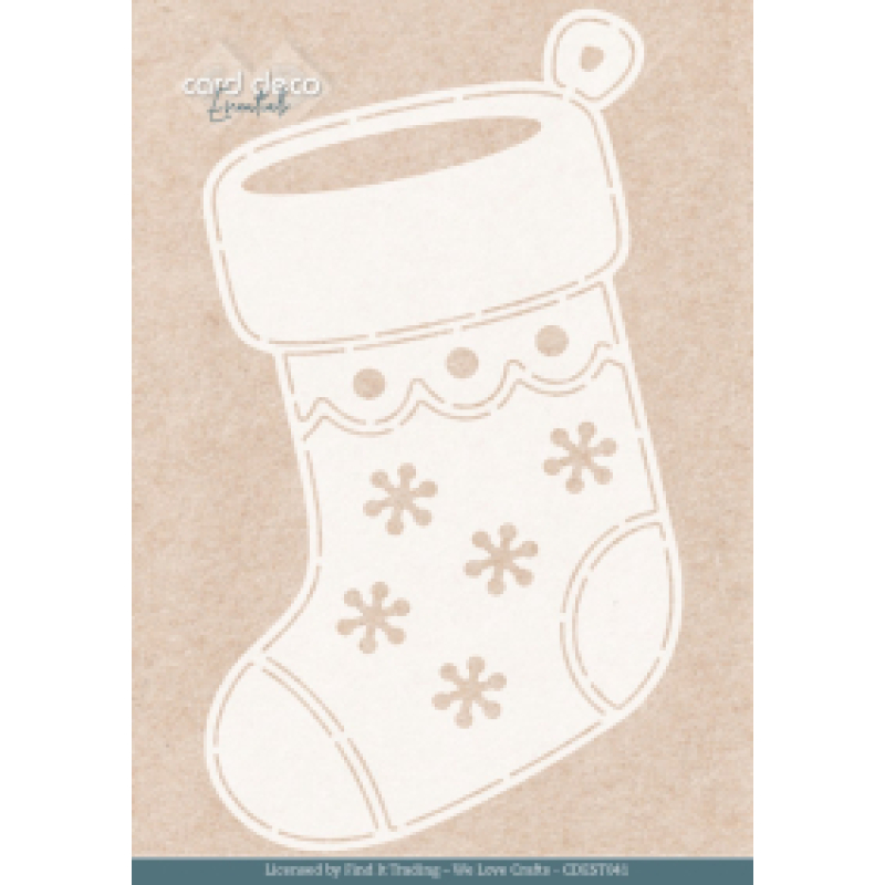 Stencil - Card Deco Essentials - Frosted Gold Sock - A5