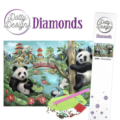 Dotty design diamond painting 42x29,7cm: panda's