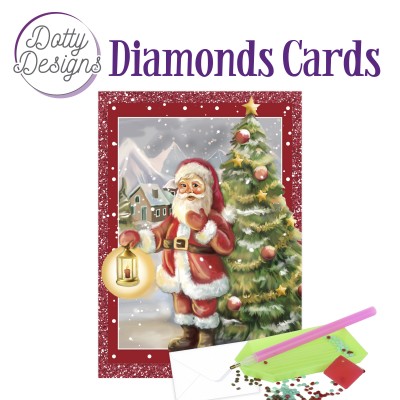 D0tty Design® - Set van 4 diamond painting kerstkaarten 10x15cm (set 19)