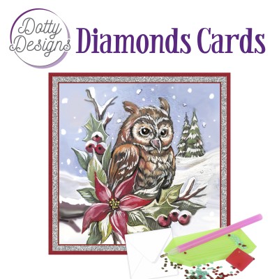 D0tty Design® - Set van 5 diamond painting kerstkaarten 15x15cm (set 6)