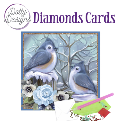 D0tty Design® - Set van 5 diamond painting winterkaarten