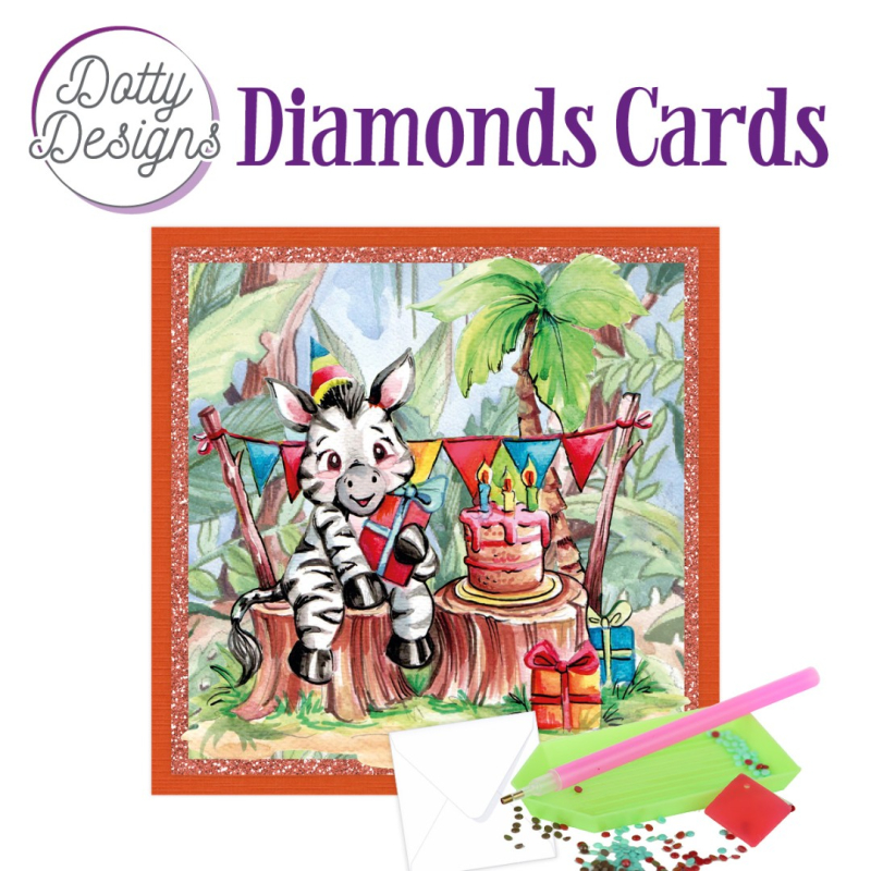 Dotty Designs Diamond Cards - Zebra party