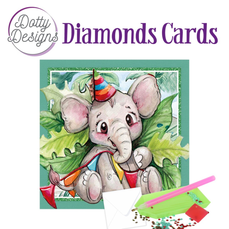 Dotty Designs Diamond Cards - Elephant Party