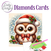 D0tty Design® - Set van 4 diamond painting kerstkaarten: dieren