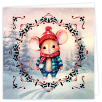 Dot And Do Cards 18 - Berries Beauties - Winter Mouse 
