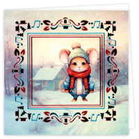 Dot And Do Cards 18 - Berries Beauties - Winter Mouse 