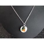 Ketting met hanger: steampunk kat oranje