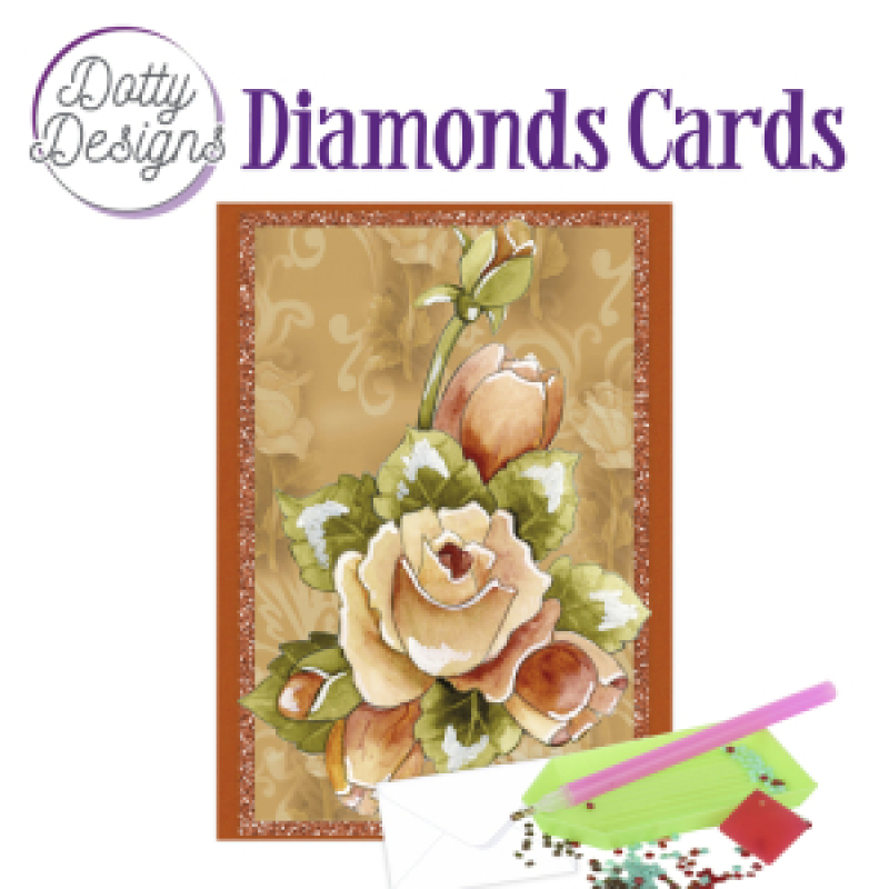 Dotty Designs Diamond Cards - Orange roses