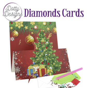 D0tty Design® - Set van 5 diamond painting easel kerstkaarten