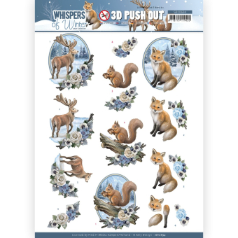 3D Push Out - Amy Design - Whispers Of Winter - Forest animals