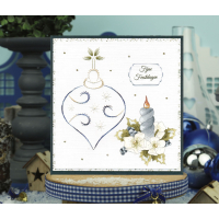 3D Push Out - Precious Marieke - Christmas Blues - Blue Candles