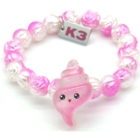 Kinderarmband K3 Zeesterren rose wit met schelp
