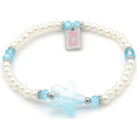 Kinderarmband K3 Zeesterren wit/blauw