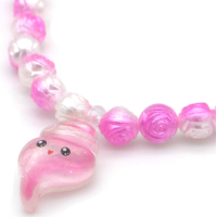 Kinderketting K3 Zeesterren rose/wit met schelp