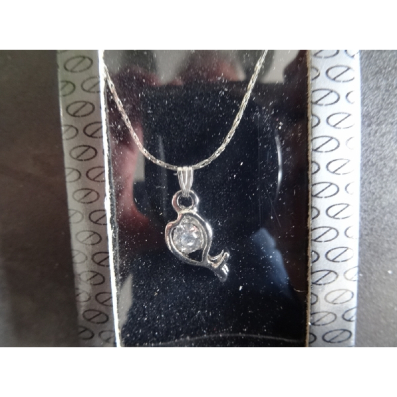 Ketting zilverkleurig met hanger nr. 10