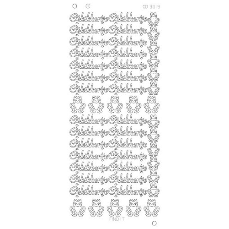 Stickervel: Opkikkertje platinum - Goud