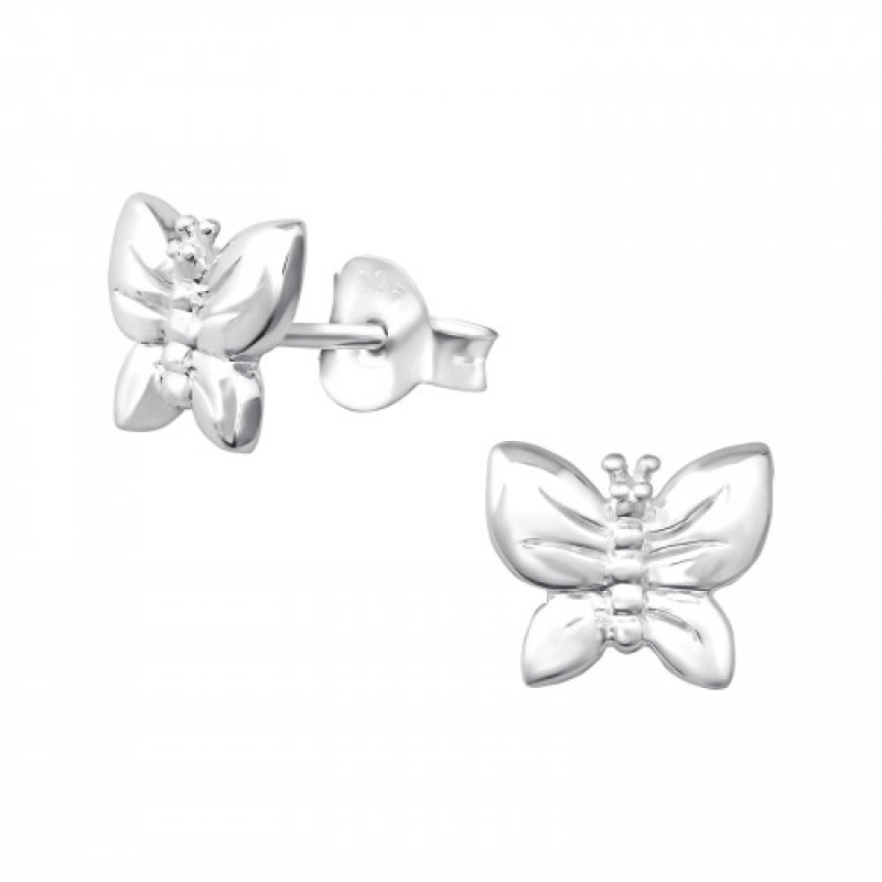 Oorknopjes zilver vlinder