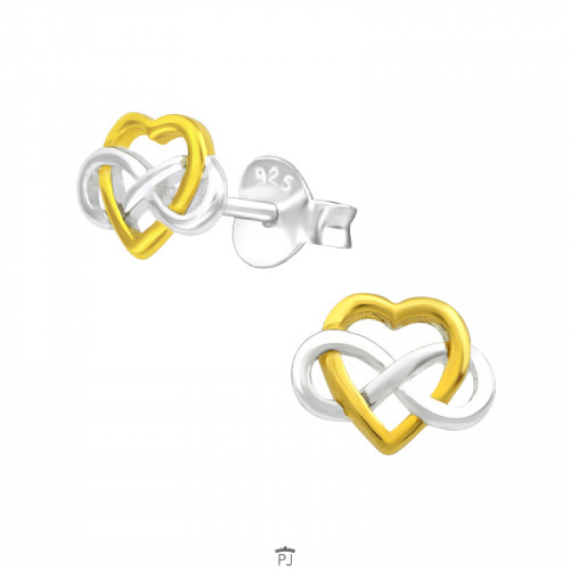 Oorknopjes zilver/goldplated celtic hart