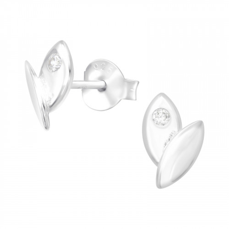 Oorknopjes zilver blad