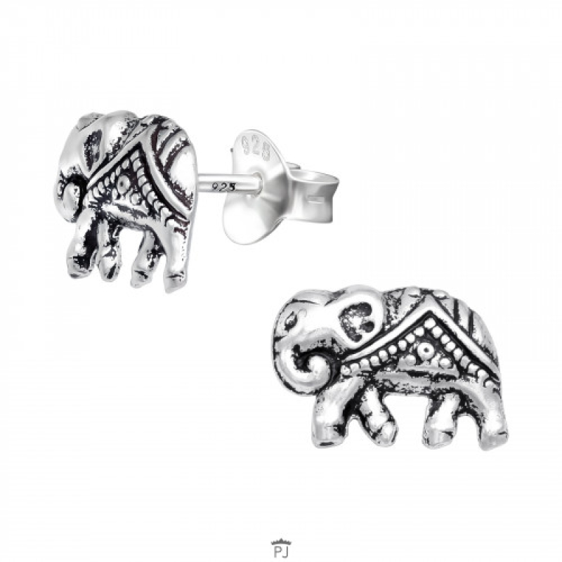 Oorknopjes zilver olifant