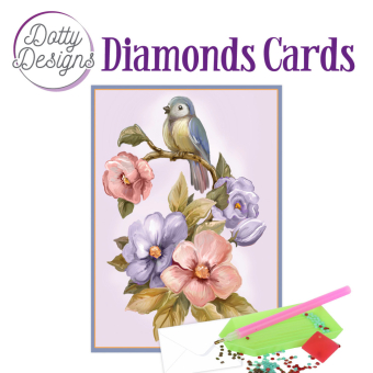 Dotty Designs Diamond Cards - Bird and flower