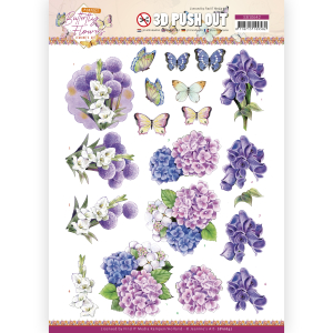 3D Push Out - Jeanine's Art -  Perfect Butterfly Flowers - Hydrangea