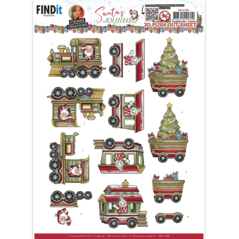 3D Push Out - Yvonne Creations - Santa's Journey - Train