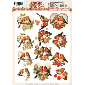 3D Push Out - Berries Beauties - Romantic Birds - Romantic Robin