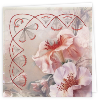 Stitch and Do Cards 002 - Red Flowers