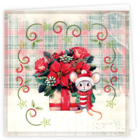 Stitch and Do Cards 018- Yvonne creations - Floral christmas