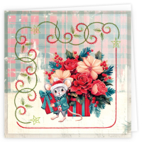 Stitch and Do Cards 018- Yvonne creations - Floral christmas