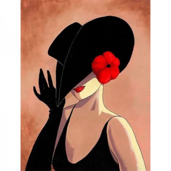 Mona Lisa diamond painting 50x40cm: dame met hoed