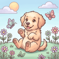  Findit Color - Mini Cozy Colouring Book - Buddy The Puppy (15 x 15 cm)