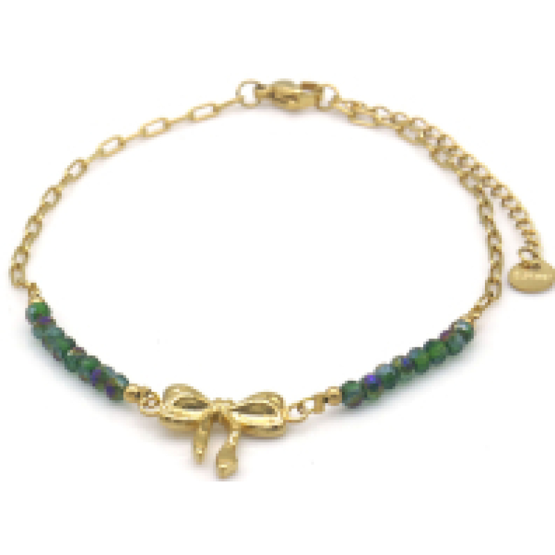 Enkelbandje stainless steel goudkleur bow