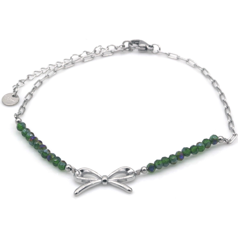 Enkelbandje stainless steel zilverkleur bow