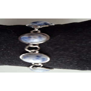 Armband Dames met cabochons bewerkt blauw