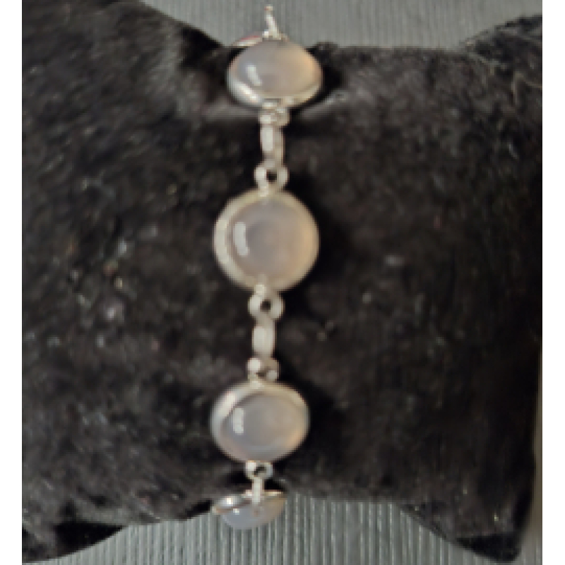 Armband dames met 10 cabochon in de kleur beige