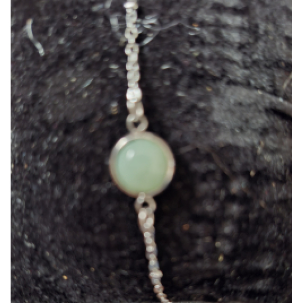 Armband dames stainless steel met cabochon in de kleur groen