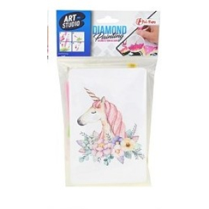 Toi Toys Diamond painting kinderpakket 10x15cm: eenhoorn met bloemen