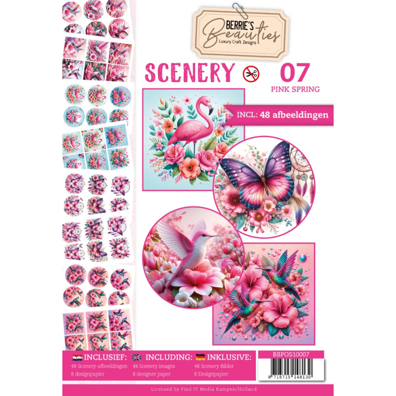 Push Out Book Scenery 07 - Berries beauties pink spring