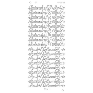 Stickervel: Beterschap, sterkte, welkom thuis - Platinum - Zilver