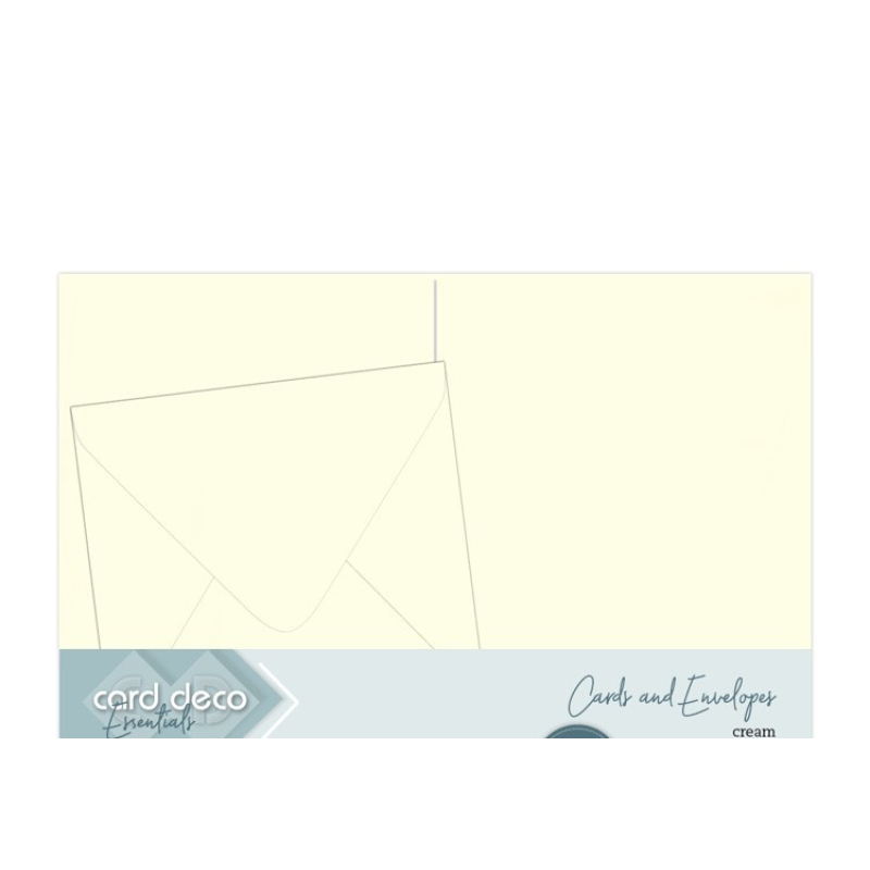 Enveloppen14 x14 cm +  blanco kaarten creme 10stuks