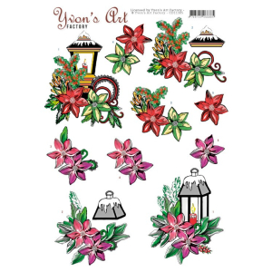 3D knipvel - Yvon's art - Kerst Lichtjes