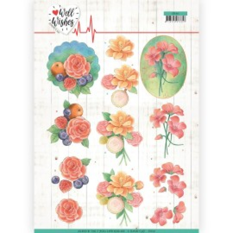 3D knipvel - Bunch of flowers Well Wishes 3D Cutting Sheet By Jeanine's Art