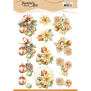 3D knipvel Sheet - Jeanine's Art - Salmon Christmas Baubles