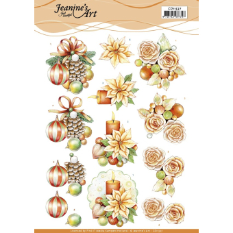 3D knipvel Sheet - Jeanine's Art - Salmon Christmas Baubles