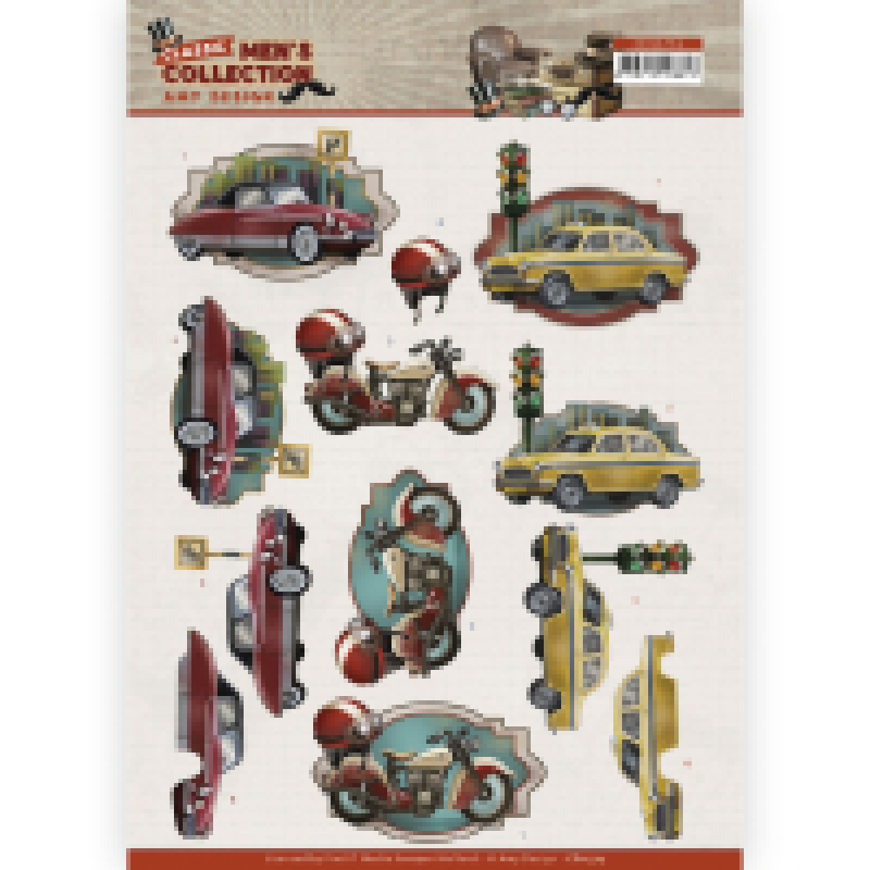 3D knipvel Sheet - Amy Design - Classic men's collection - Cars